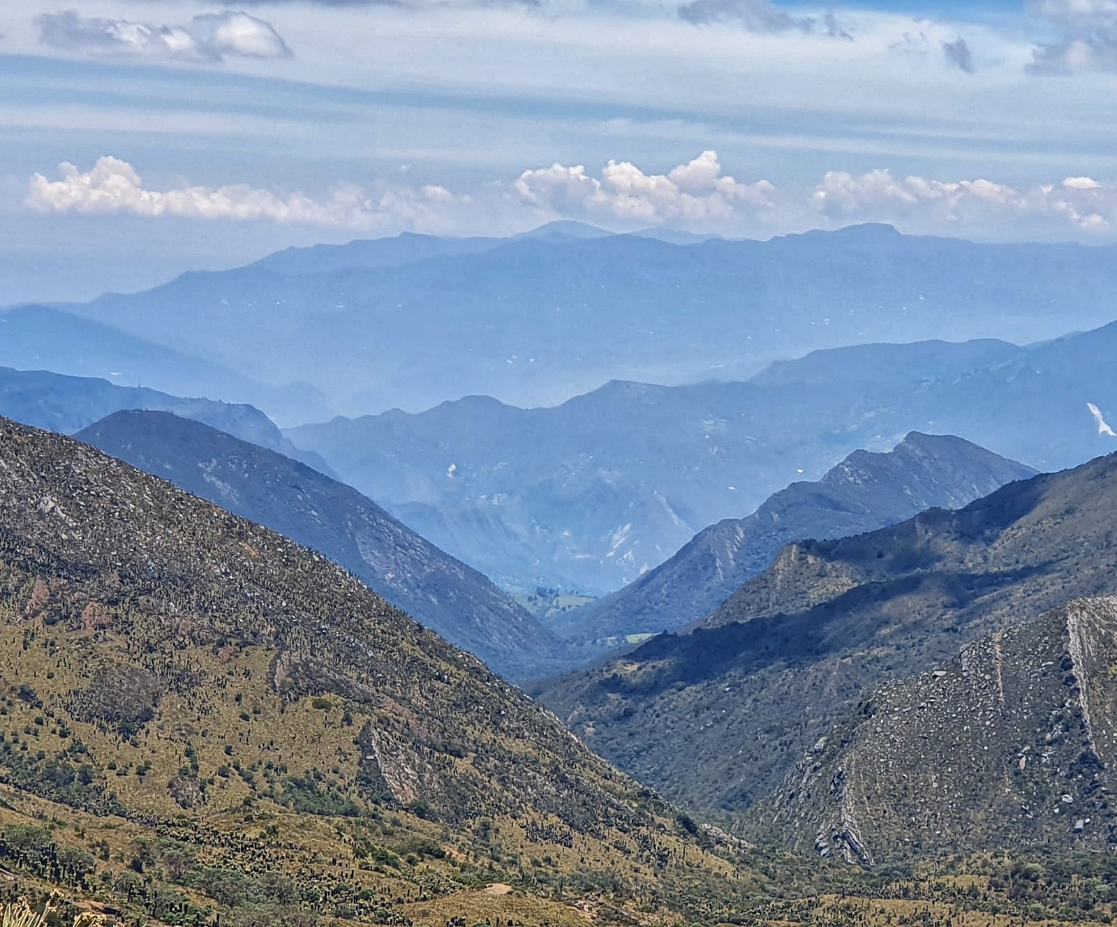 Paisaje desde la vereda del Hatico mirando hacia el Cañon de Soatá
