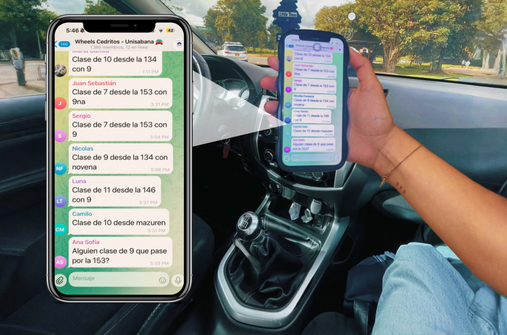 Imagen editada de un grupo de Wheels en la universidad de la sabana