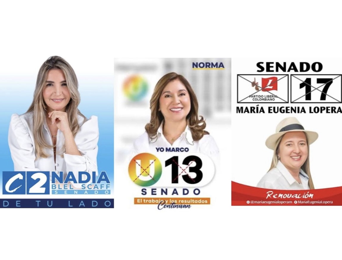 Imagen de las tres mujeres con más votos al senado