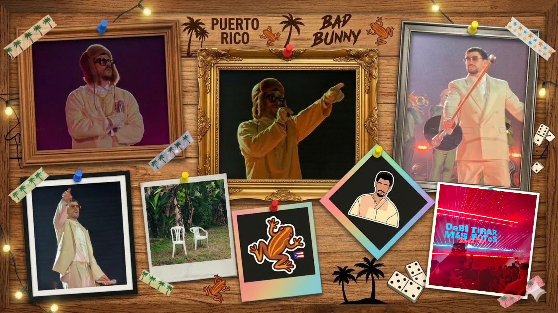 Foto collage del concierto de Bad Bunny en Medellín